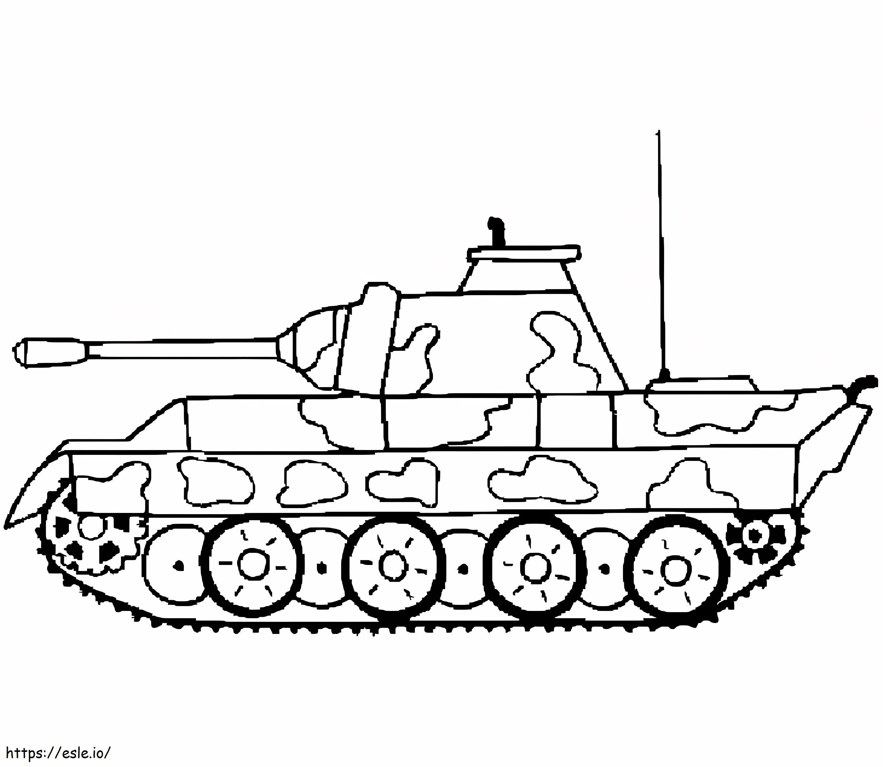 Tank 2D coloring page