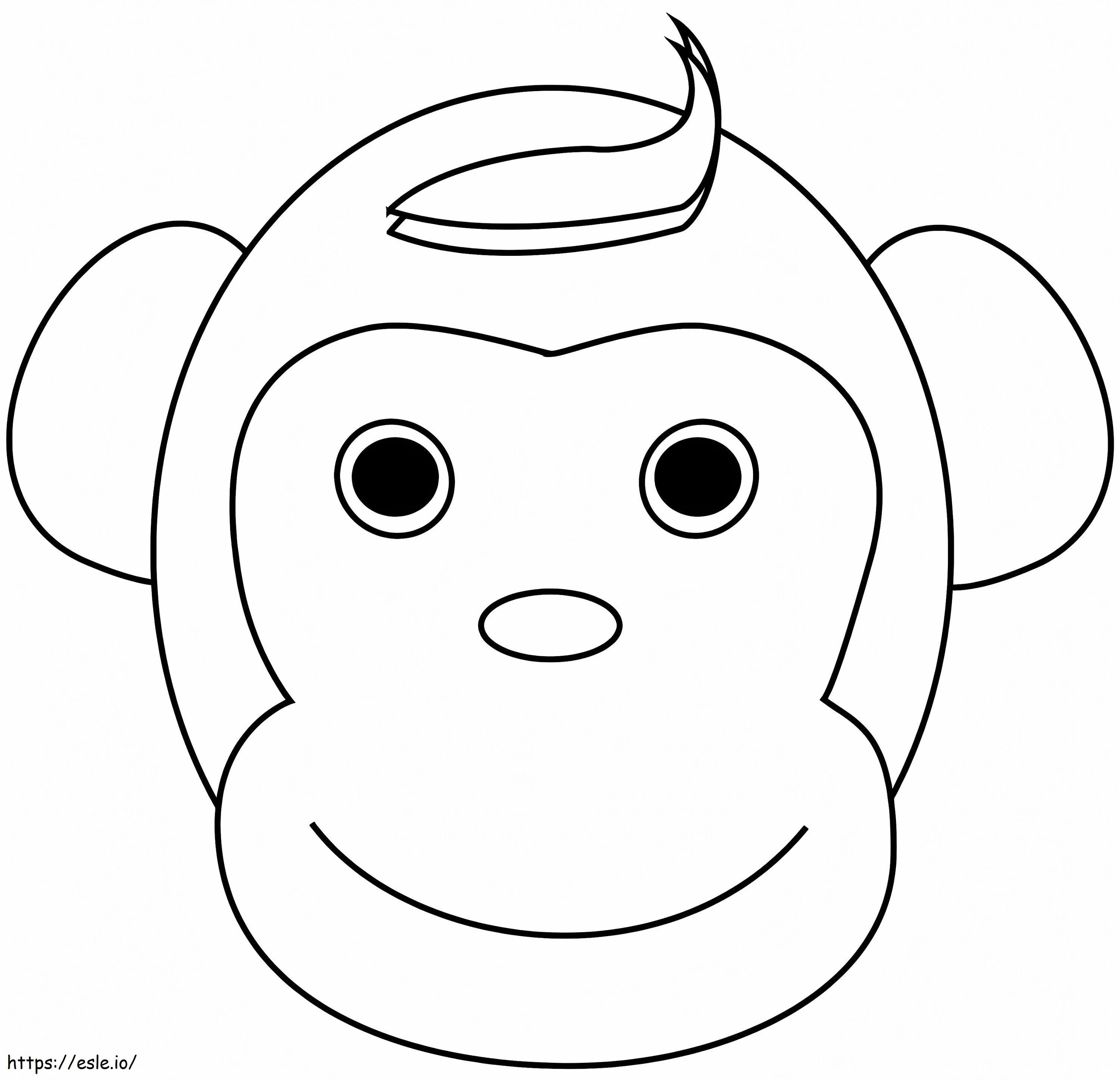 Faccia di scimmia felice da colorare