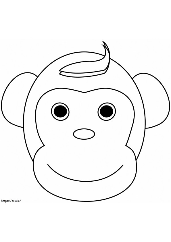 Coloriage Visage de singe heureux à imprimer dessin