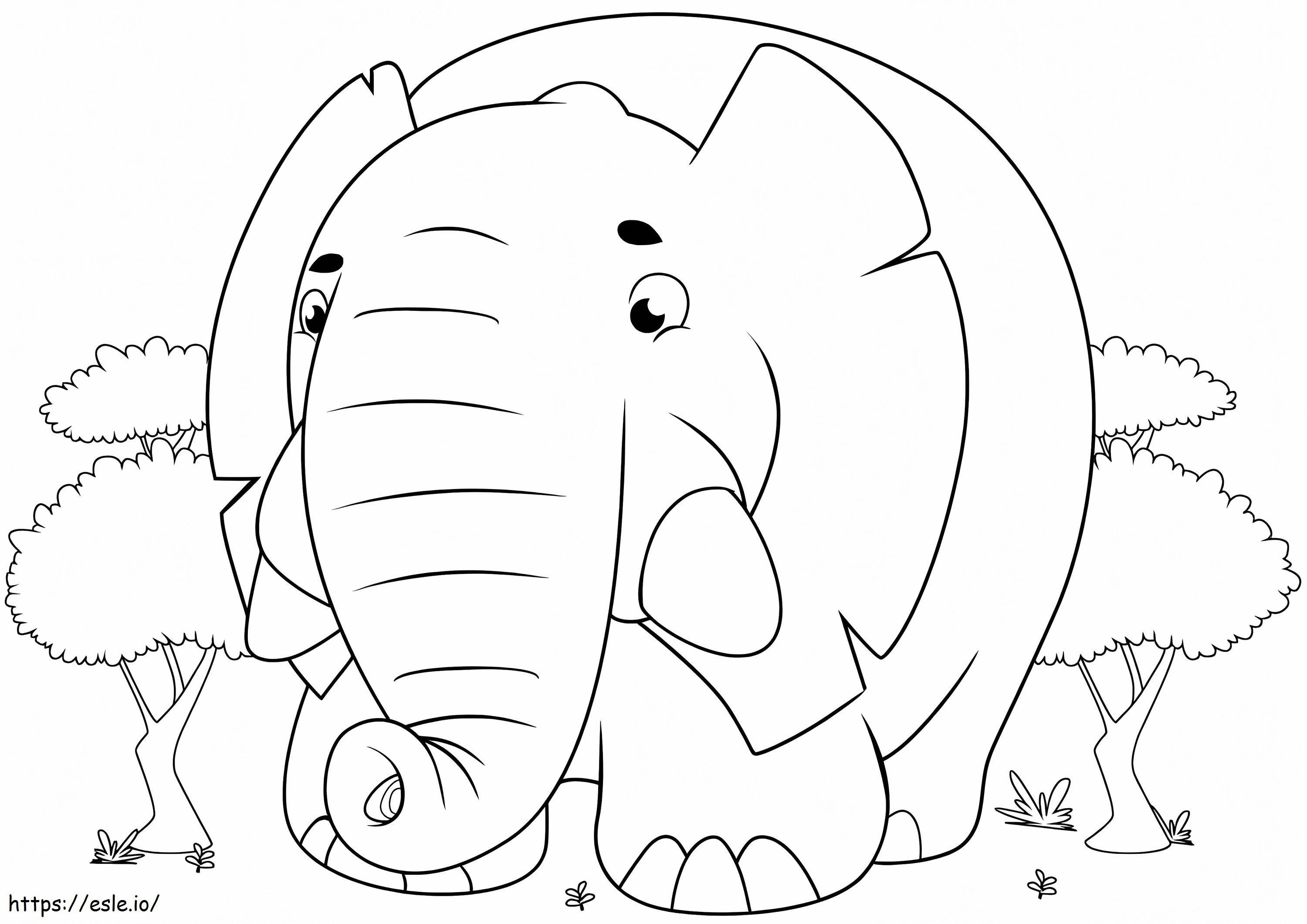 Elefante 8 para colorear
