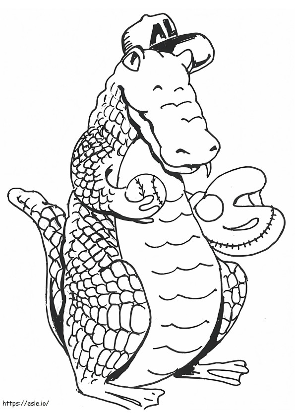 Alligator jouant au baseball