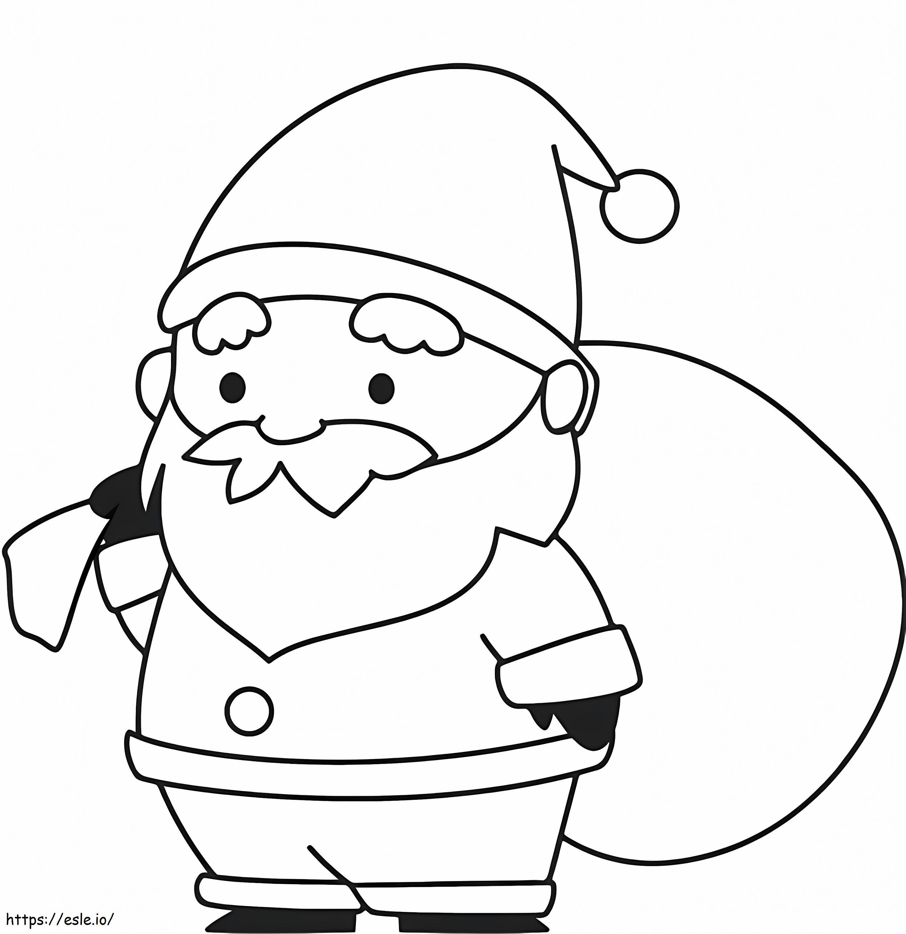 Babbo Natale Con Il Suo Sacco Sulla Schiena da colorare
