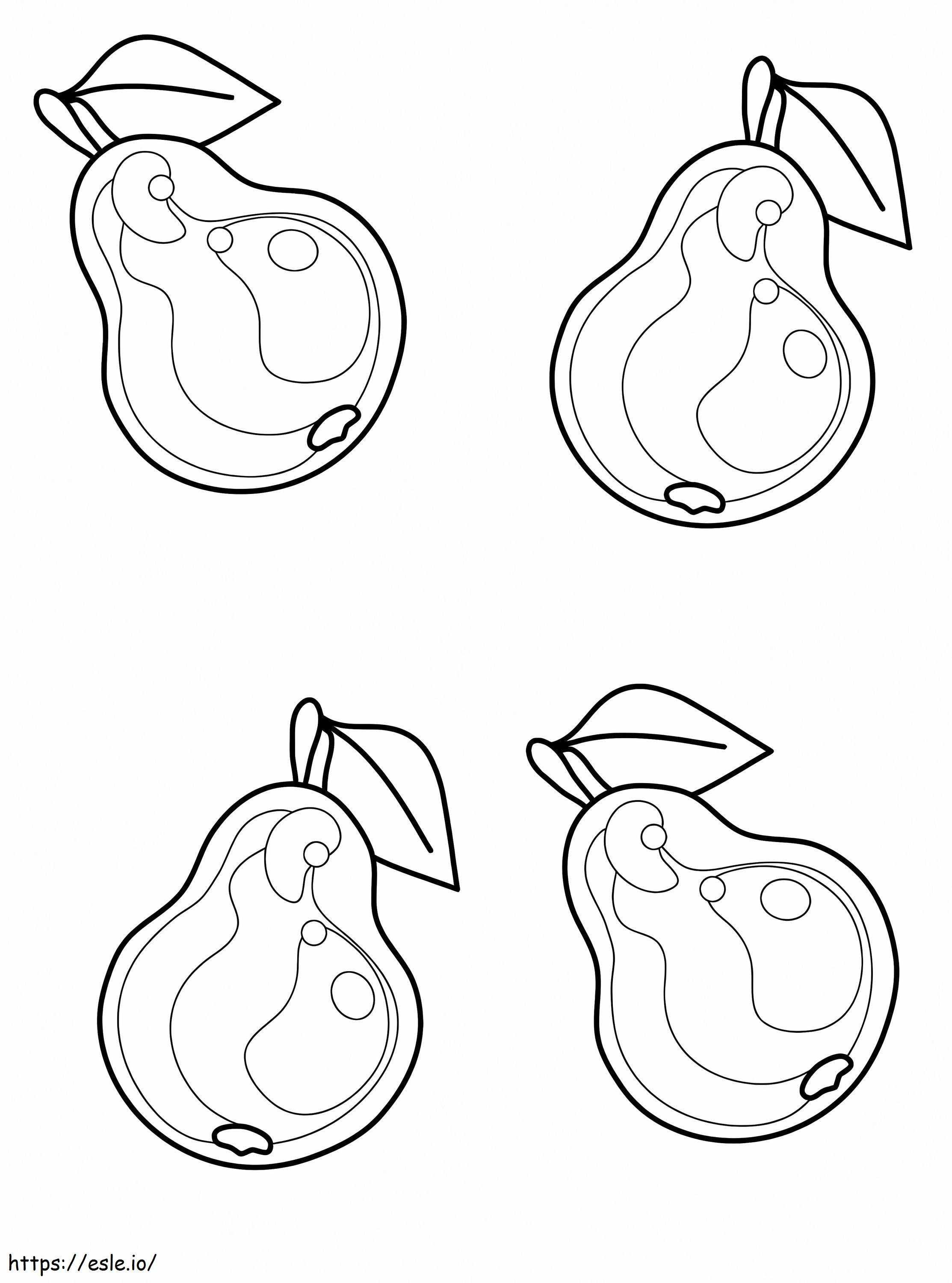 Four Pears coloring page