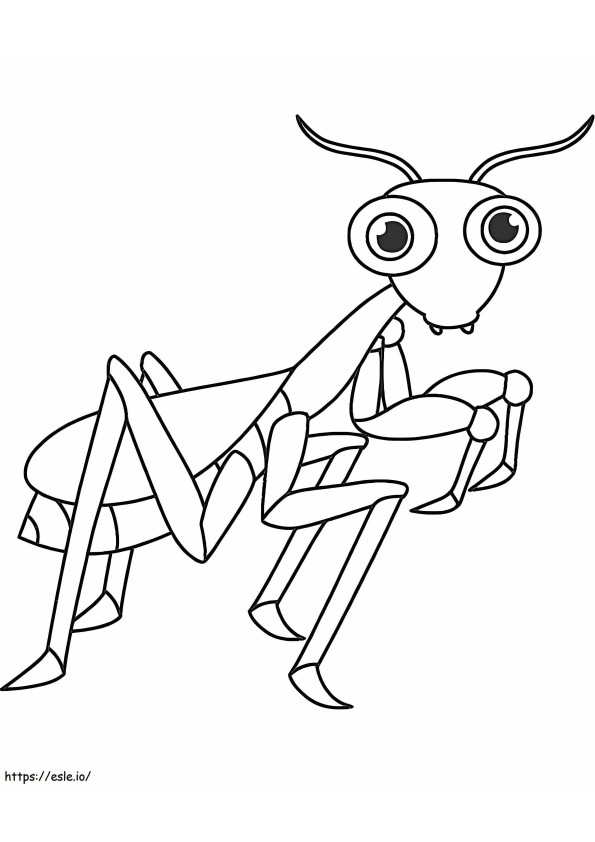 Belalang sembah yang lucu Gambar Mewarnai