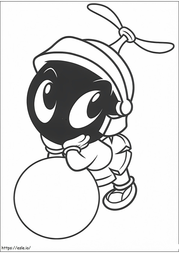 Cute Baby Marvin The Martian coloring page