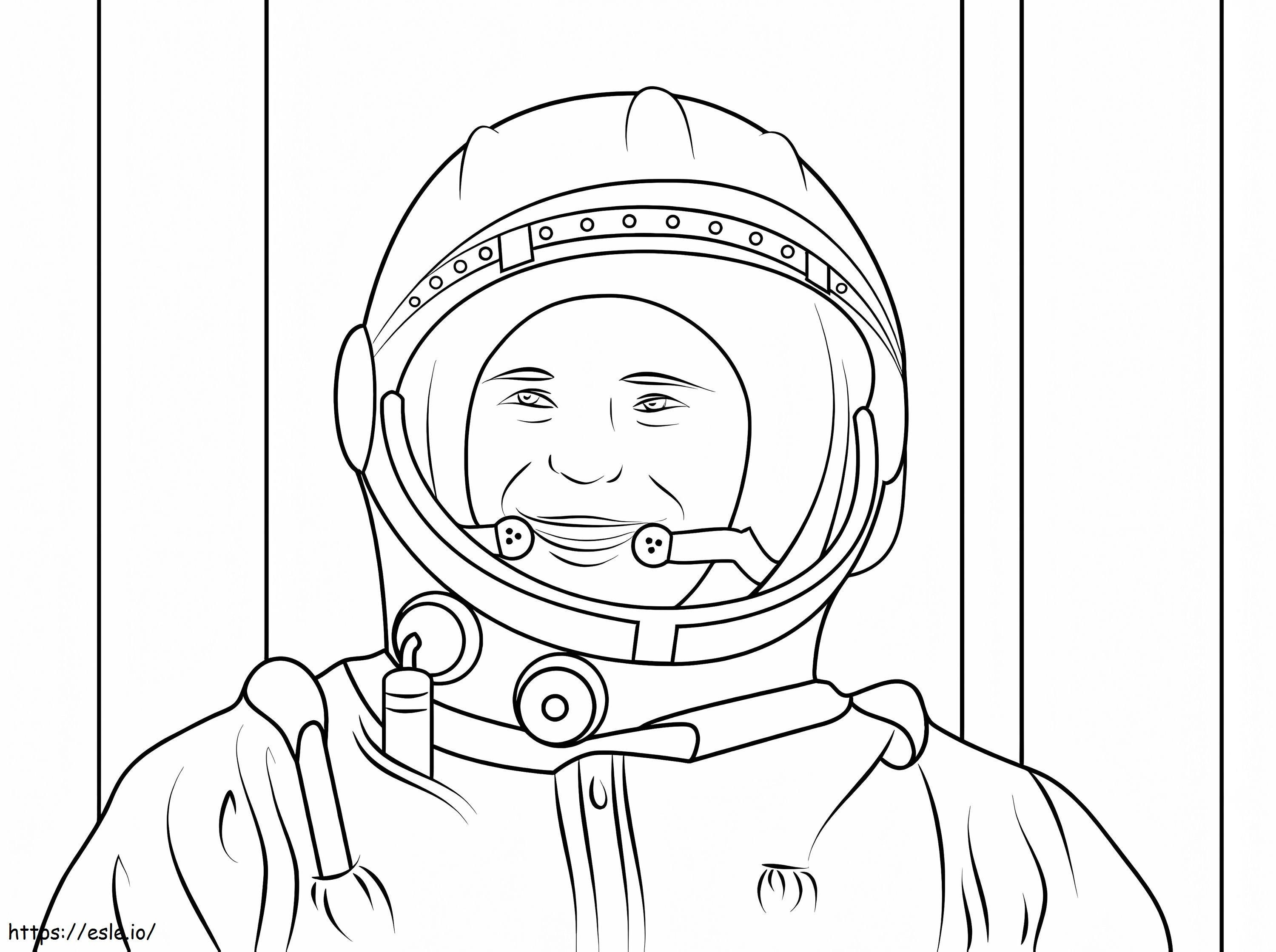Fericit Iuri Gagarin de colorat