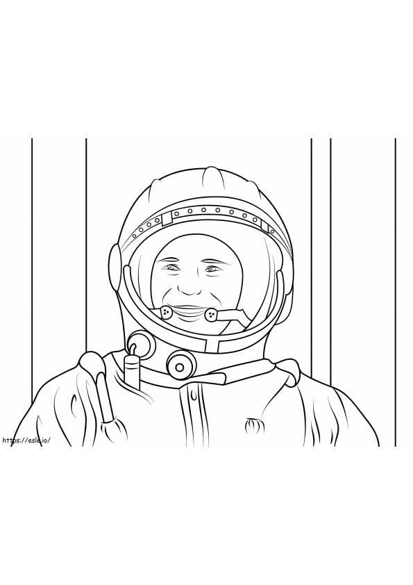 Feliz Yuri Gagarin para colorear