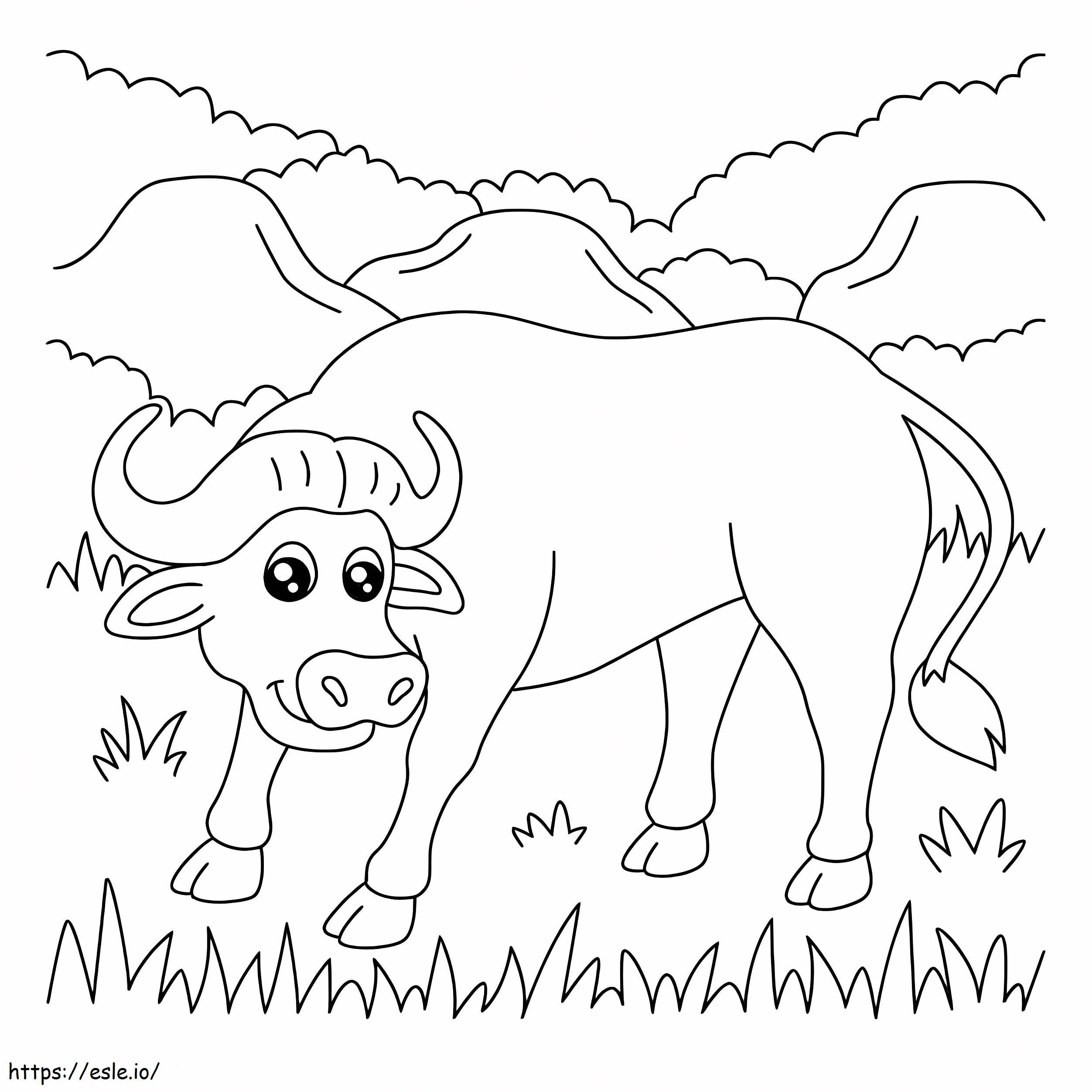 Búfalo sonriente para colorear