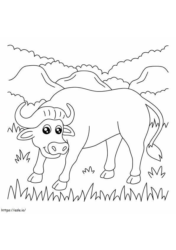 Smiling Buffalo coloring page