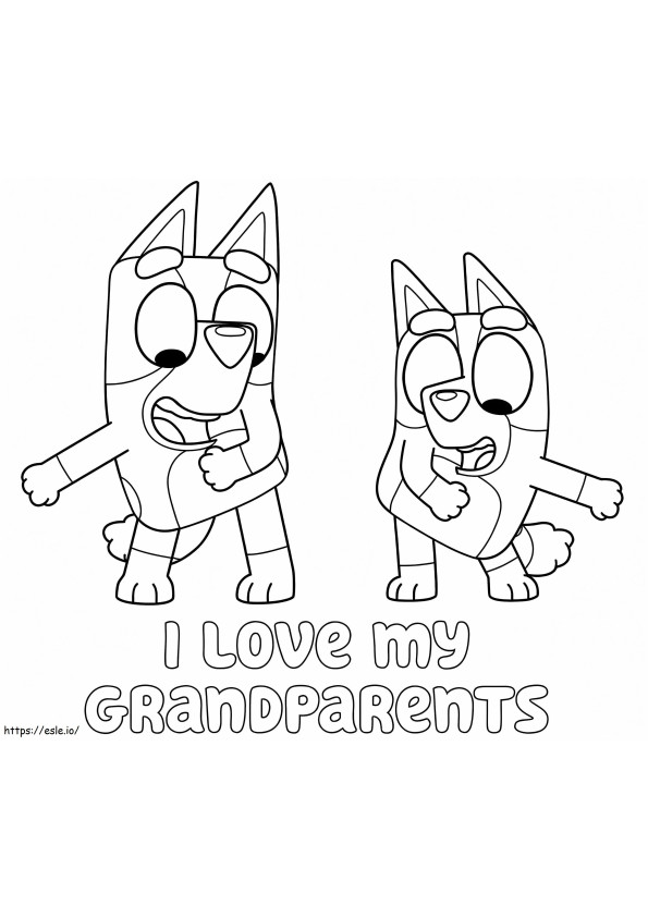 Bluey I Love My Grandparents coloring page