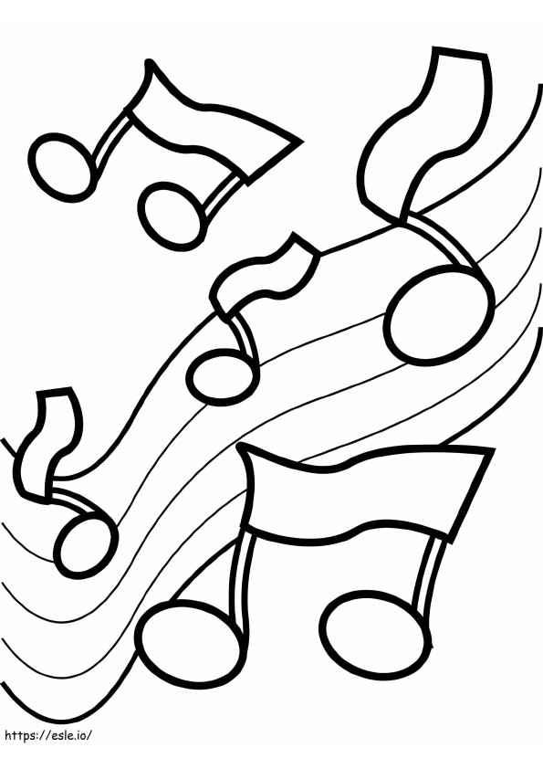 Musical Notes Design coloring page