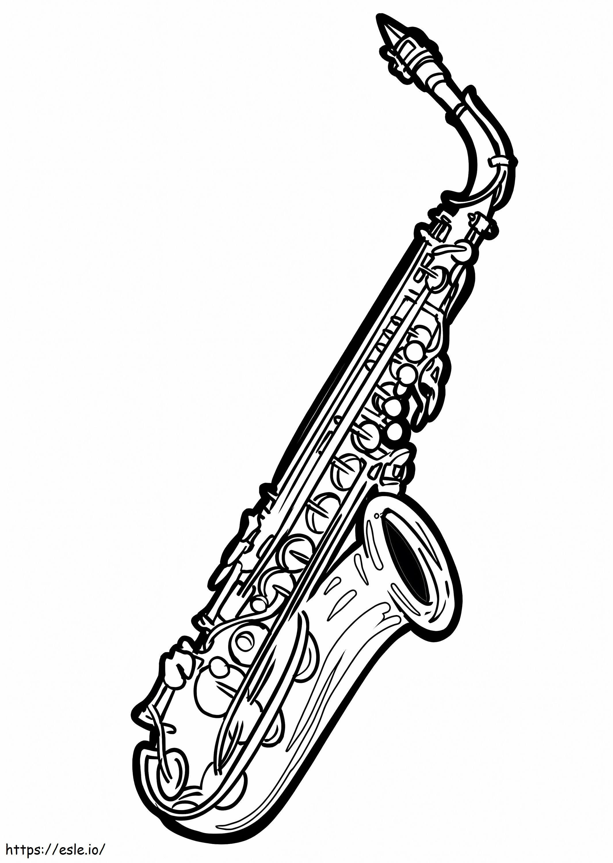 Saxofone normal 7 para colorir