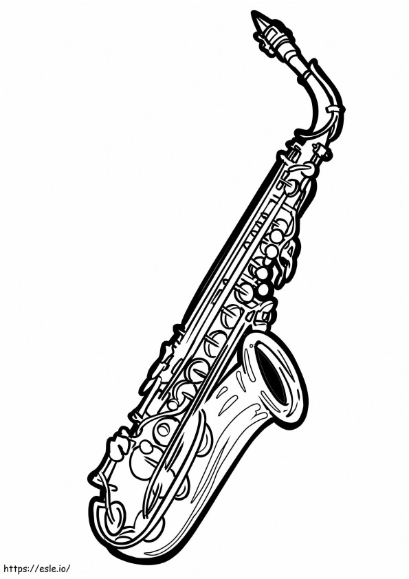 Normaali saksofoni 7 värityskuva