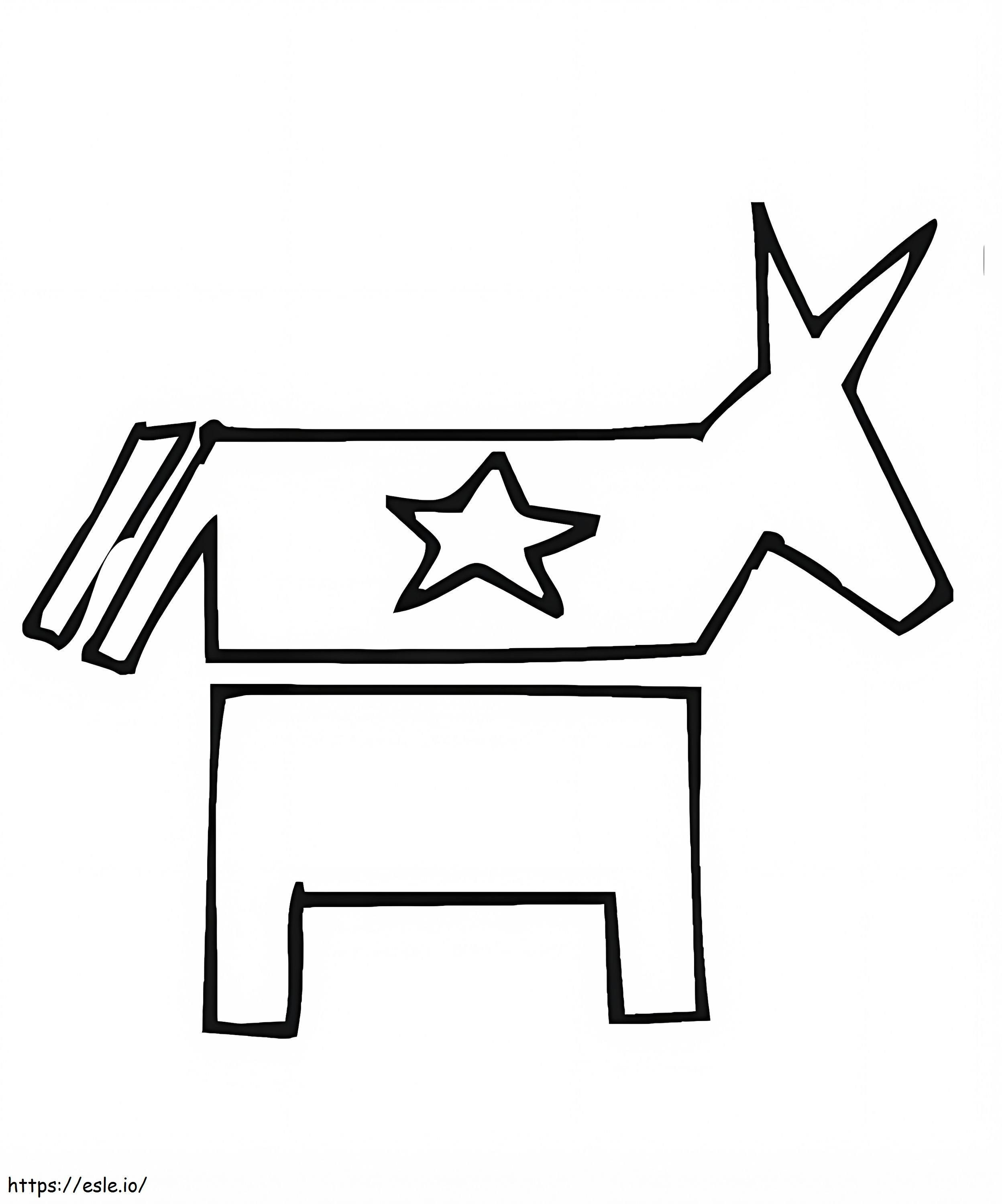 民主党ロバ 3 ぬりえ - 塗り絵