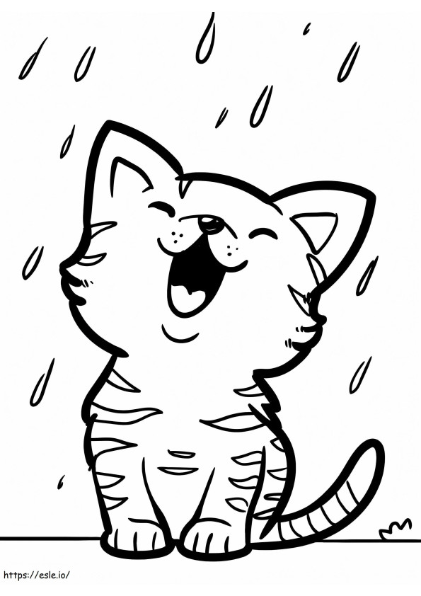 Szczęśliwy kotek kolorowanka