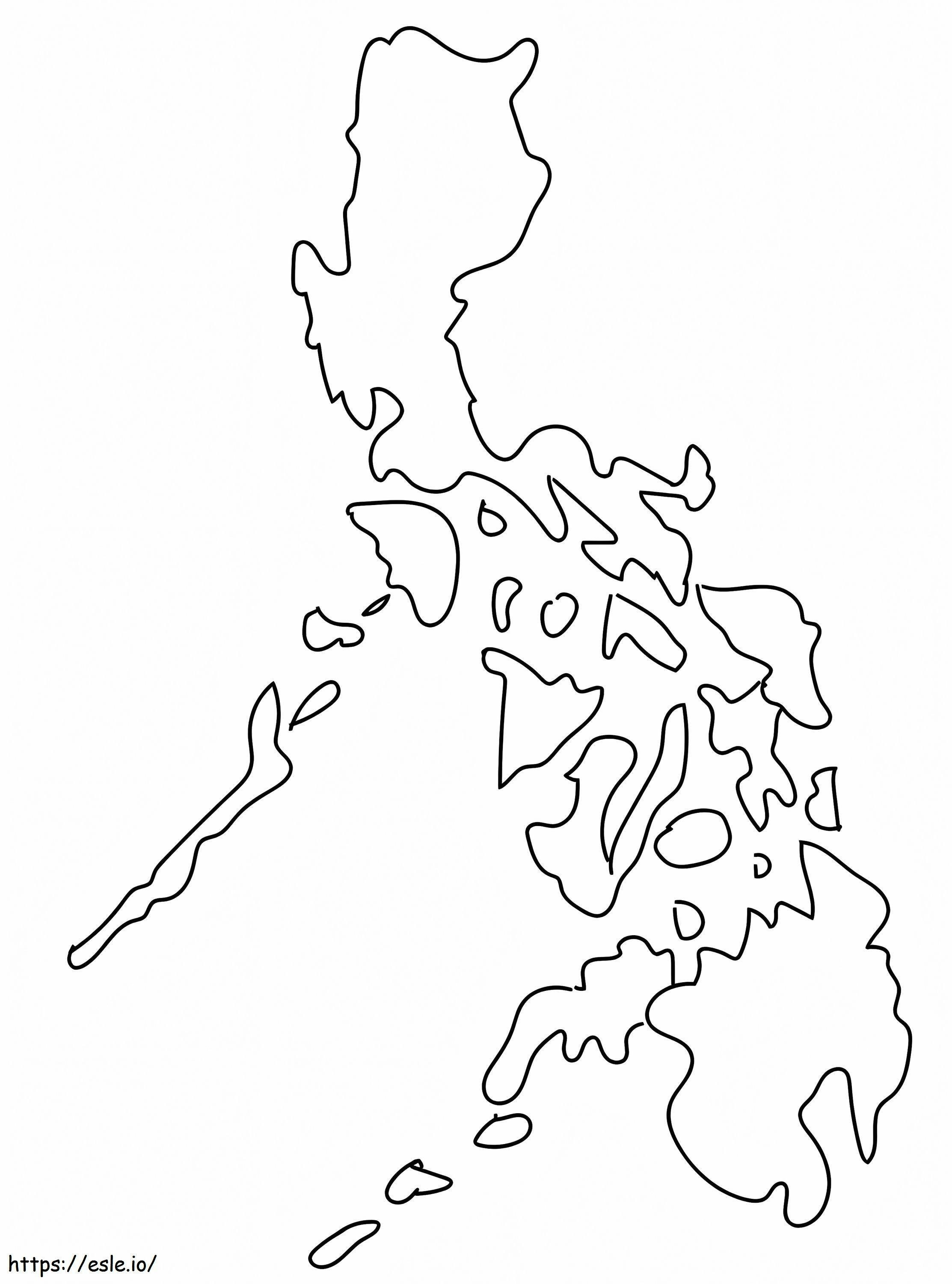 Mapa Das Filipinas para colorir