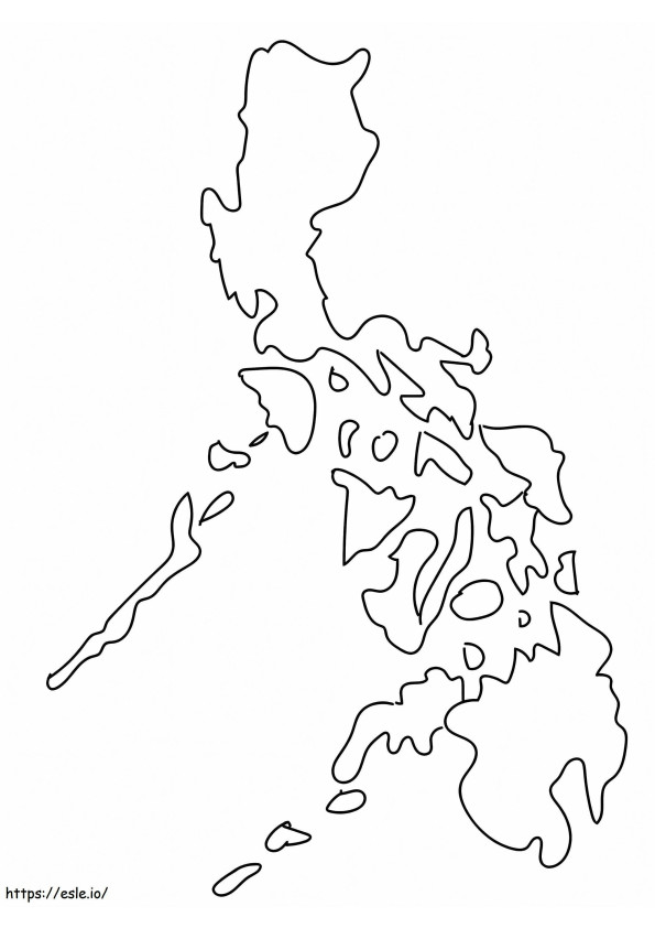 フィリピンの地図 ぬりえ - 塗り絵