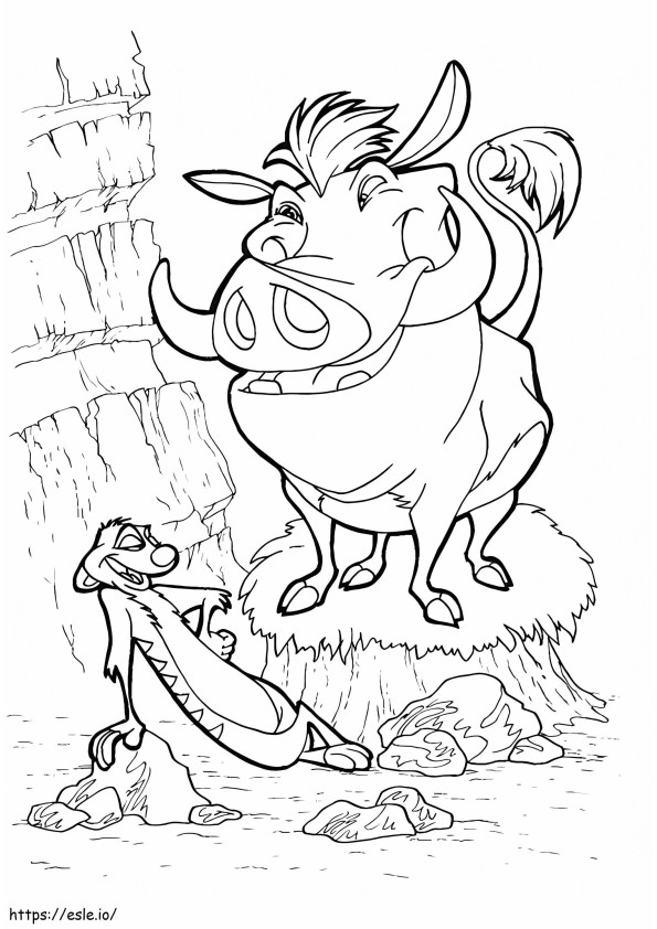 Printable Timon And Pumbaa coloring page