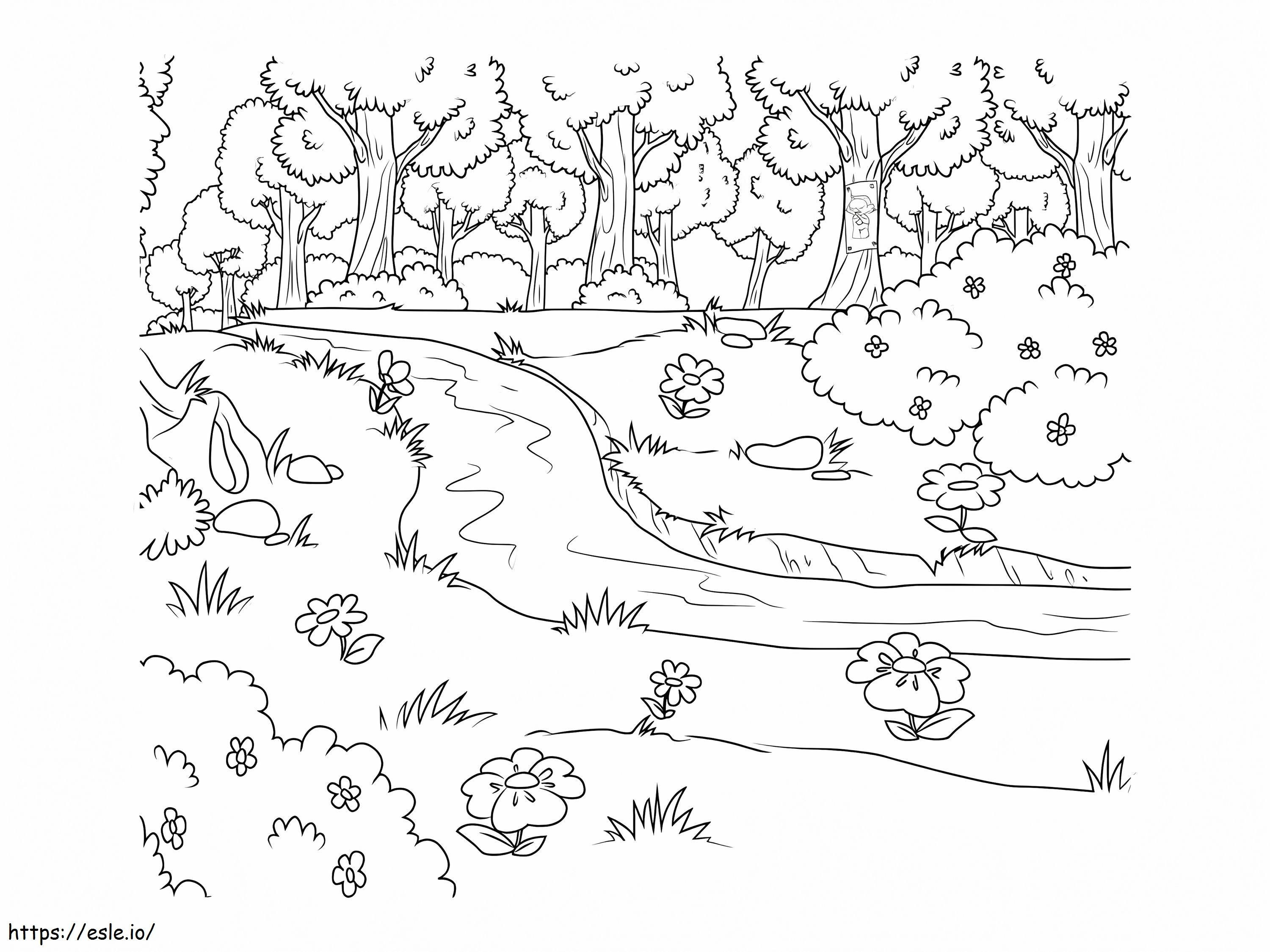 Free River To Color coloring page