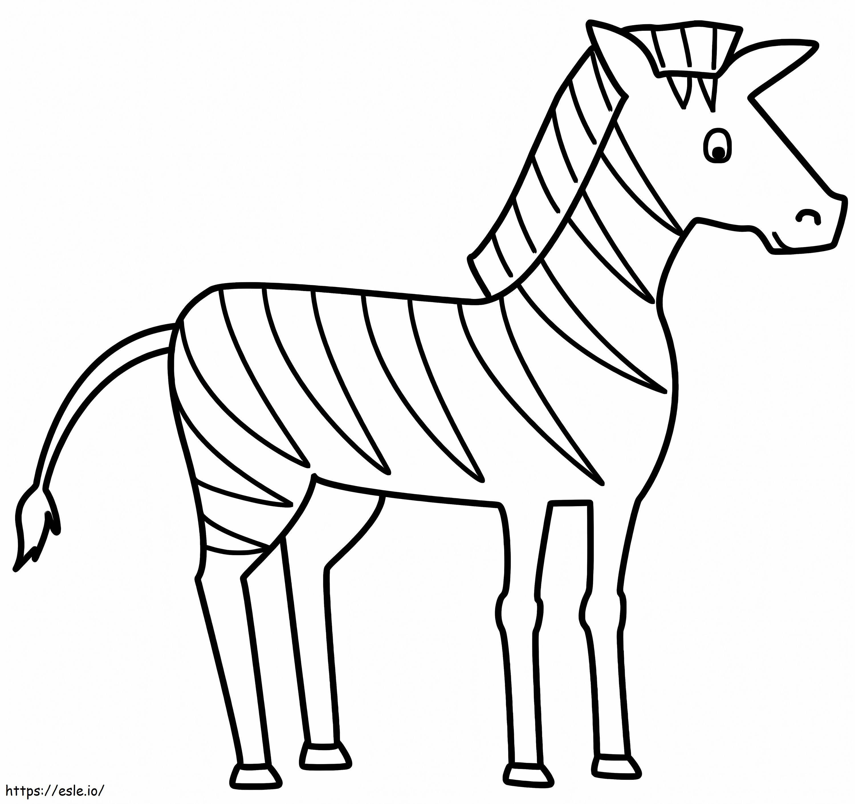 Desenho Básico Zebra para colorir