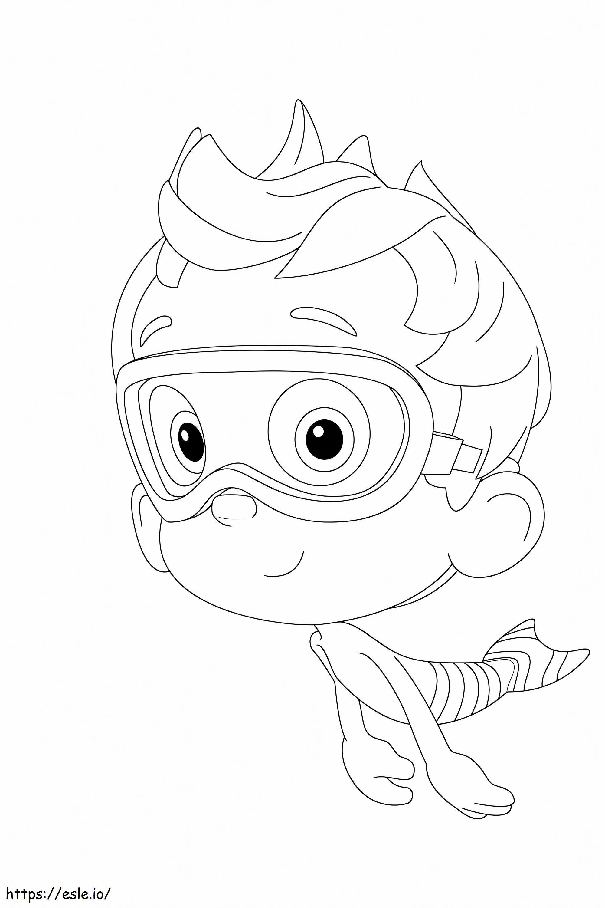 Nonny In Bubble Guppies A4 coloring page