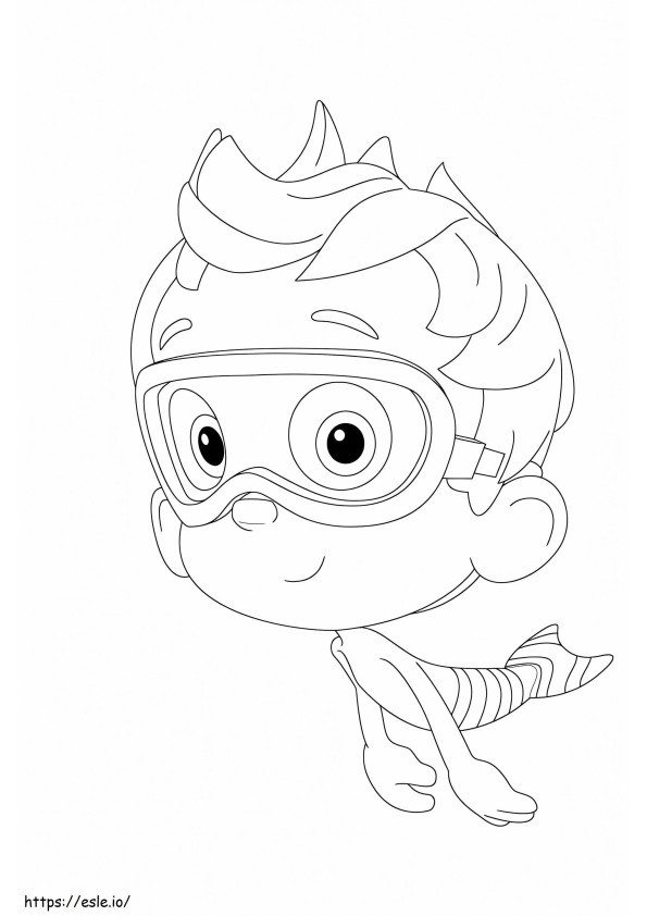 Nonny In Bubble Guppies A4 coloring page