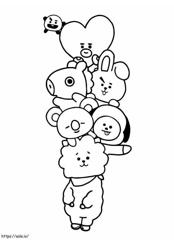 Lovely BT21 coloring page