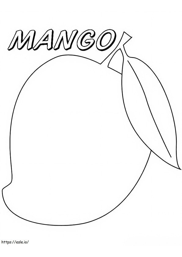 Yksittäinen mango 1 värityskuva