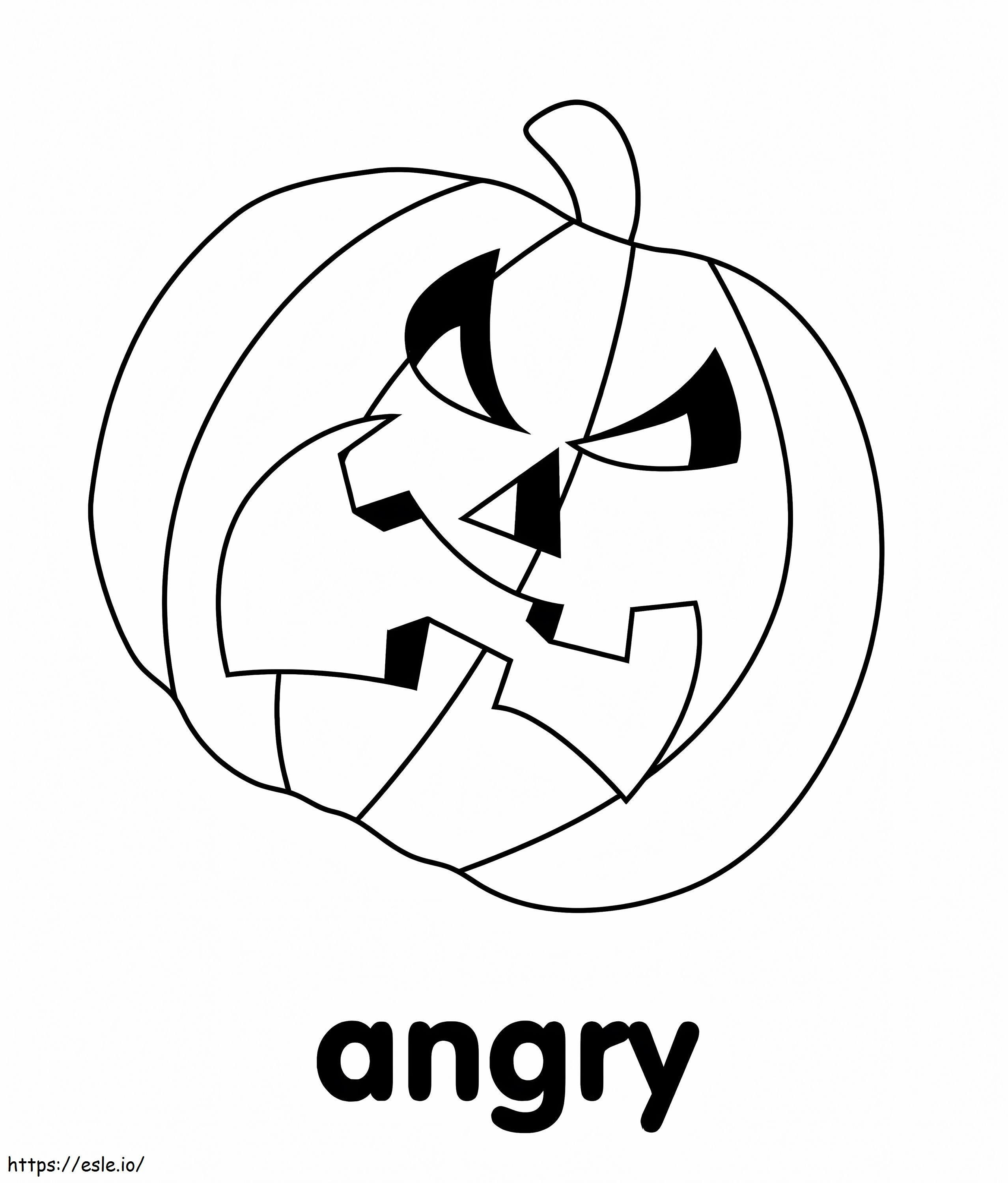 Angry Pumpkin coloring page