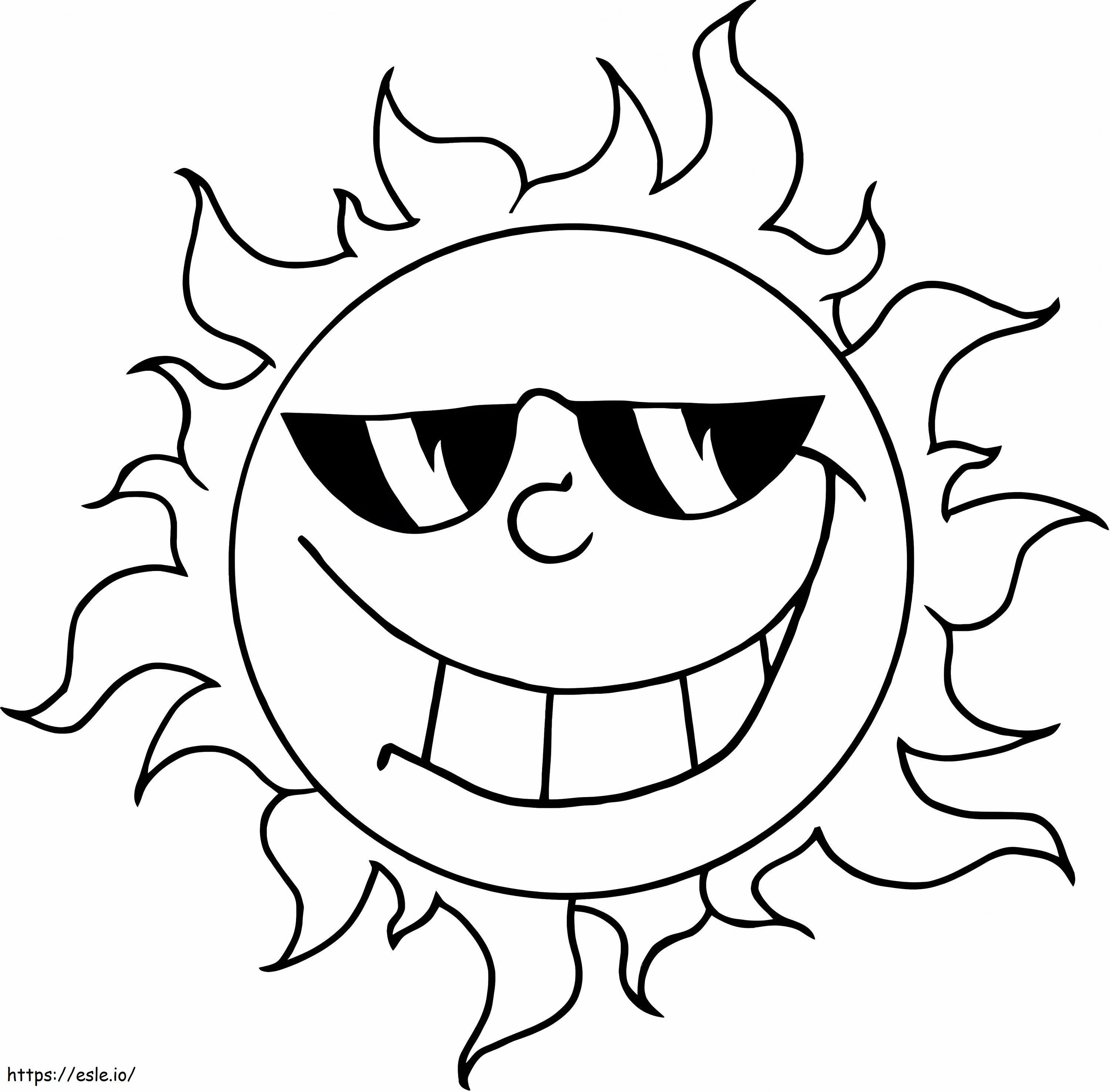 Funny Sun coloring page