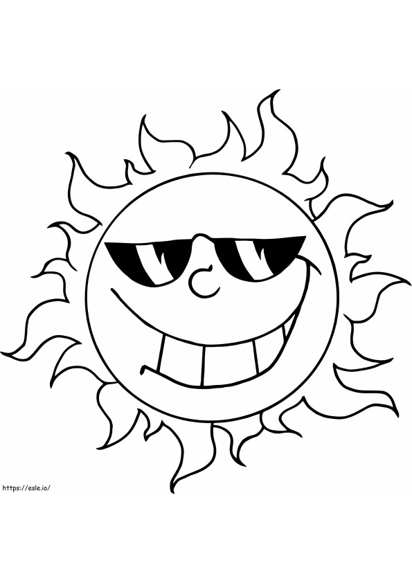 Funny Sun coloring page
