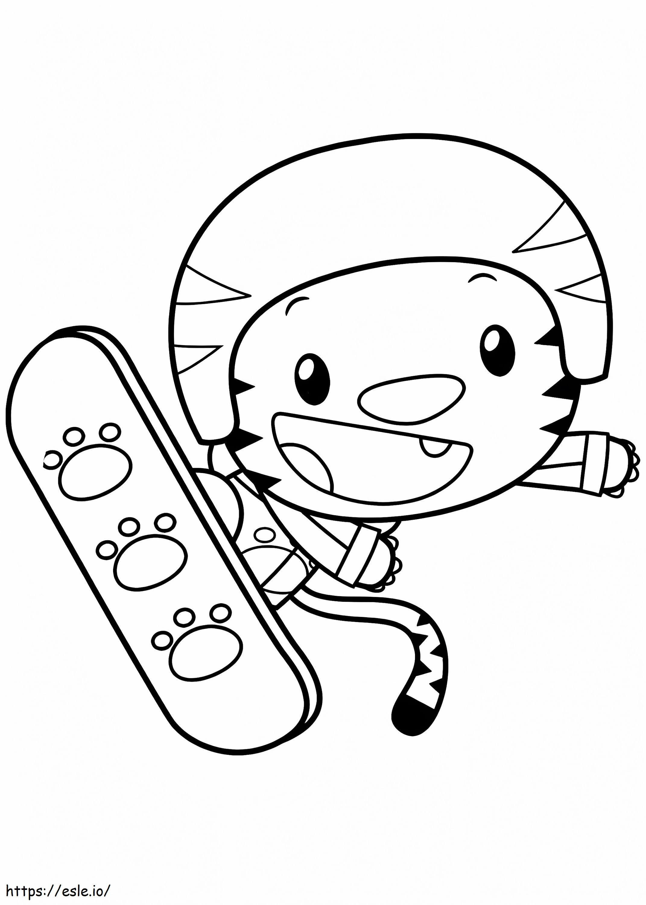  Rintoo Skateboarding A4 para colorir
