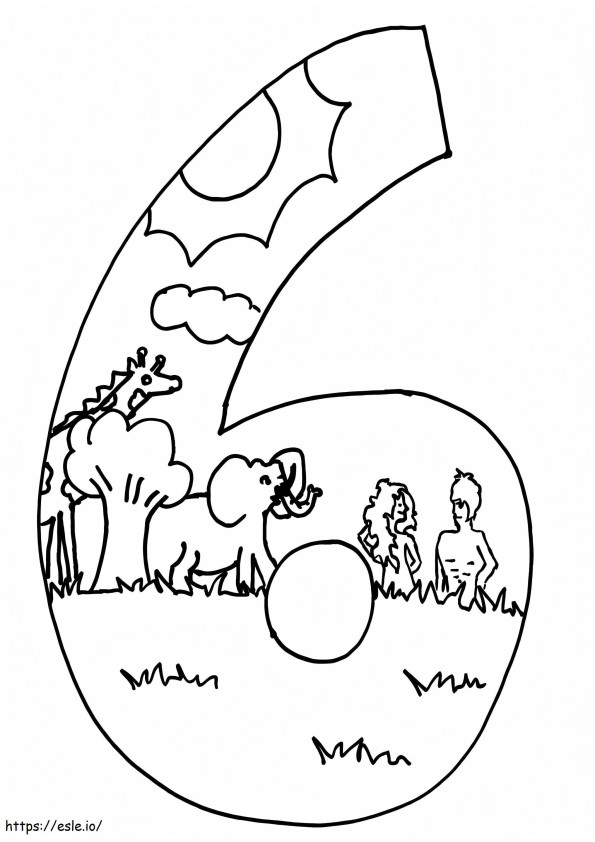 Day 6 Of Creation coloring page