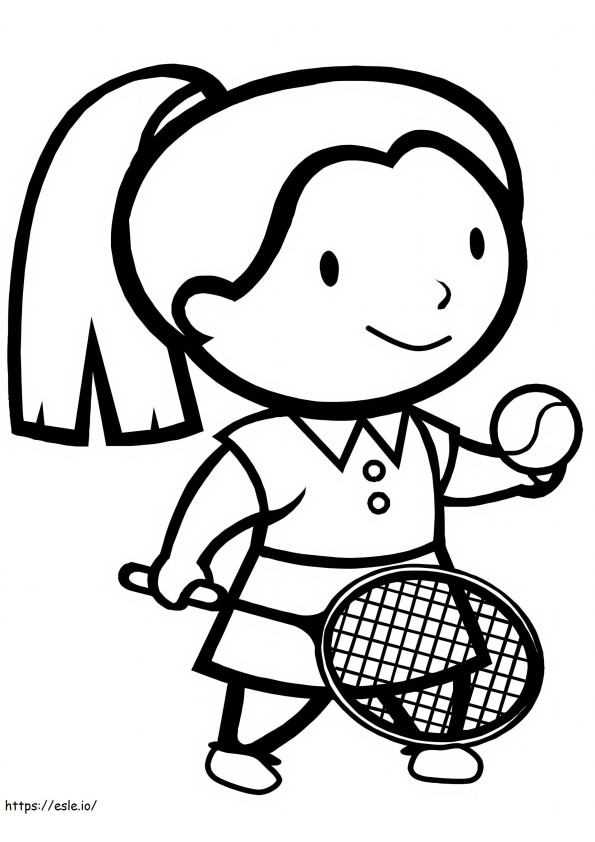 Bambina gioca a tennis