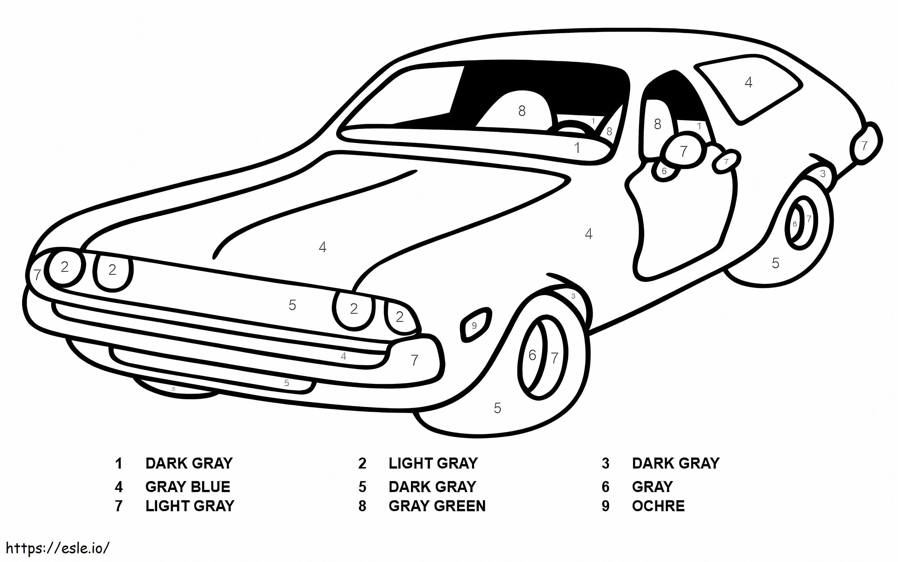 Coloriage Couleur de voiture Chevrolet par numéro à imprimer dessin