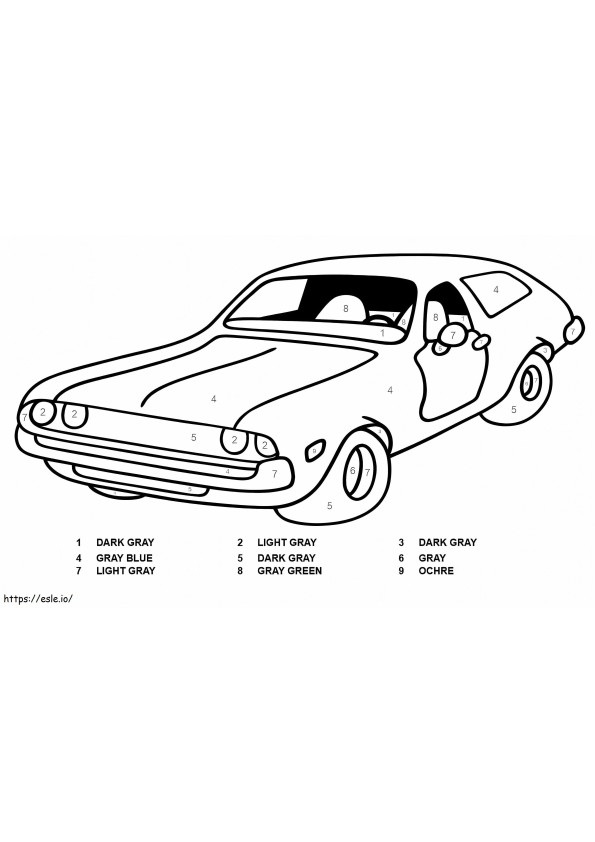 Chevrolet Car Color By Number coloring page