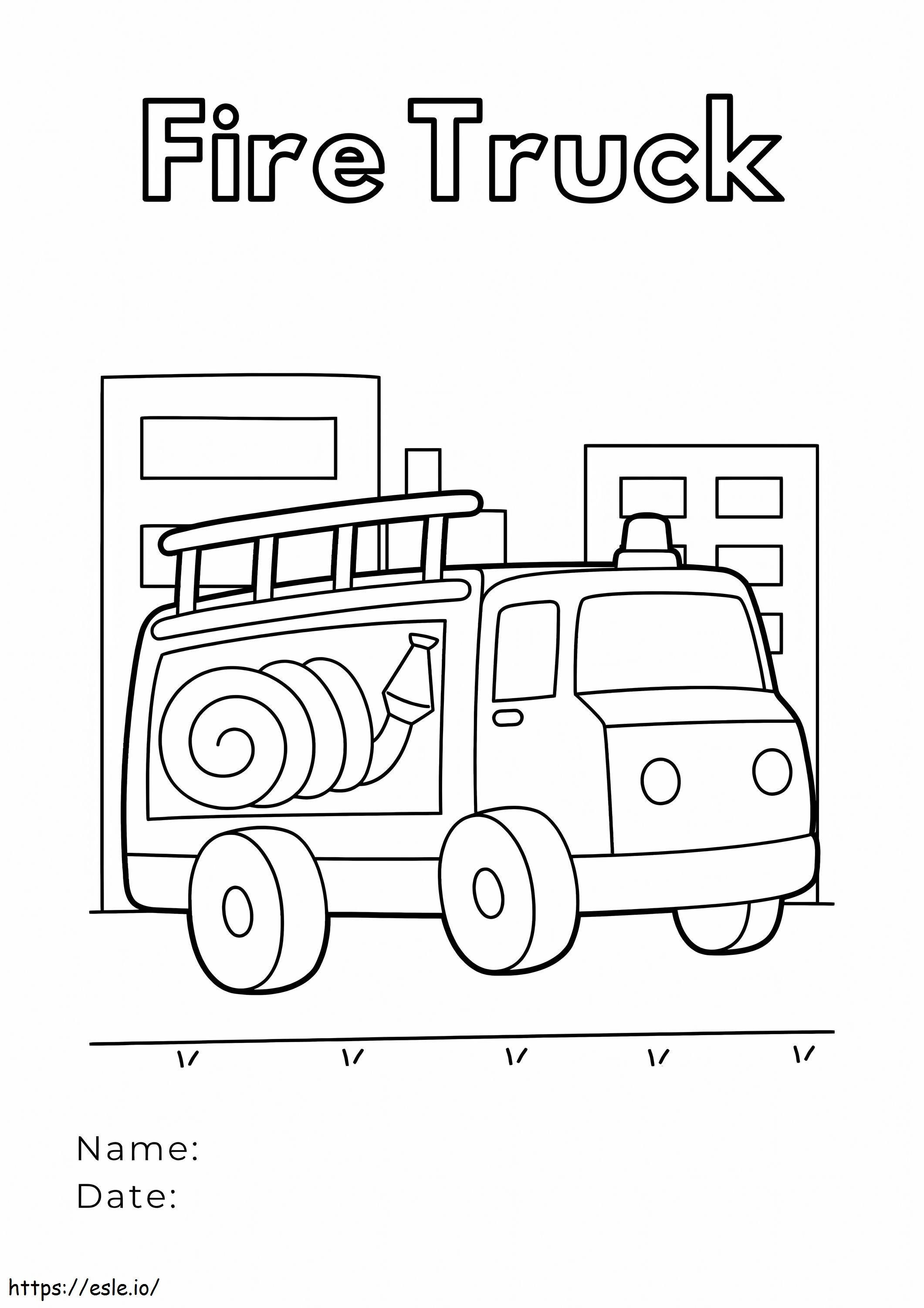 Coloriage Camion de pompier à imprimer dessin