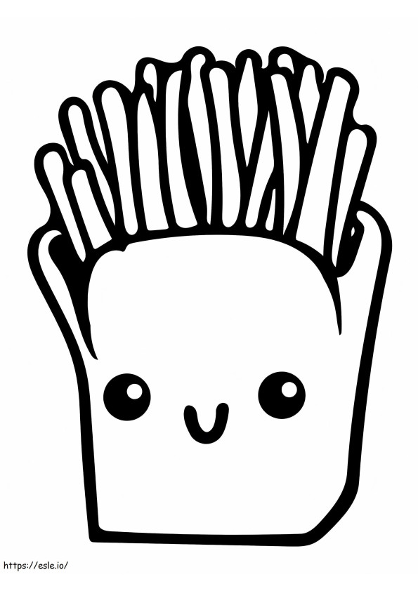 Cute Fries coloring page
