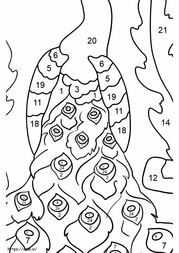 Peacock Color By Number 1 coloring page