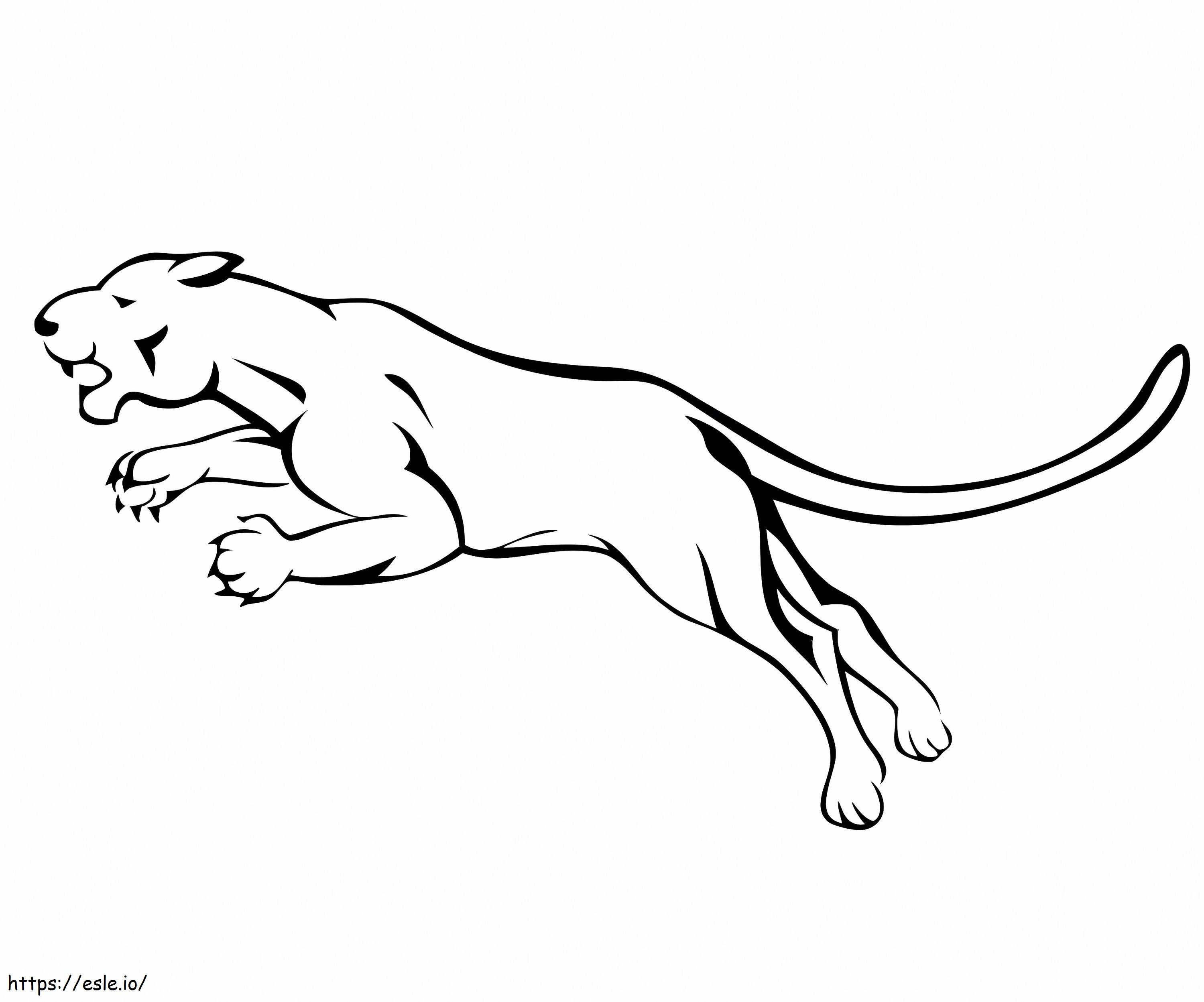 Drawing Of Puma Jumping coloring page