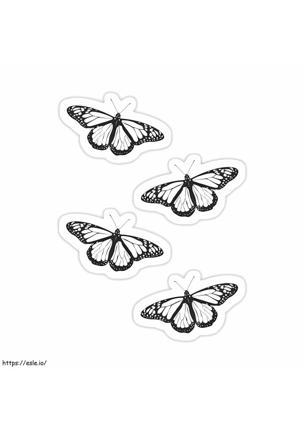 Coloriage Autocollants Papillon à imprimer dessin