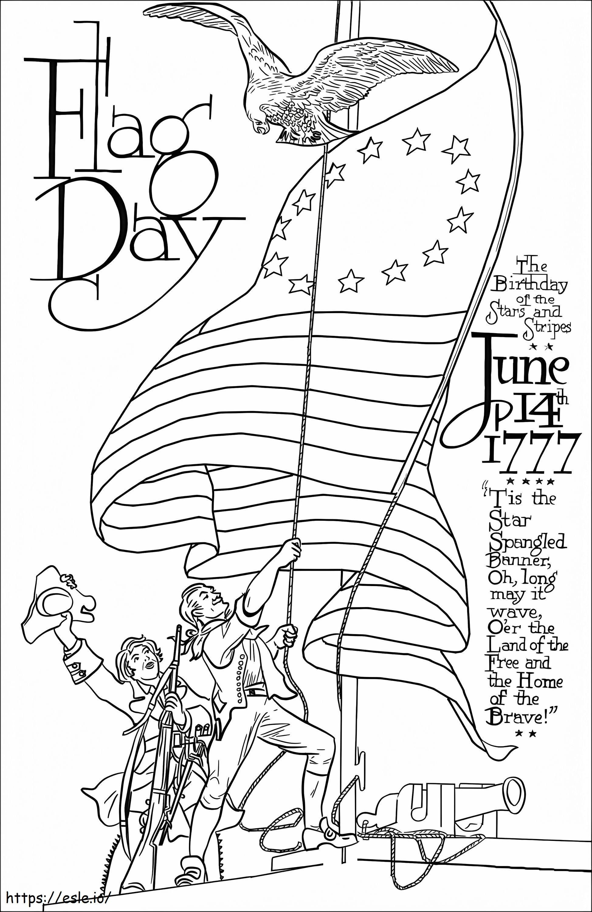 Flag Day 4 coloring page