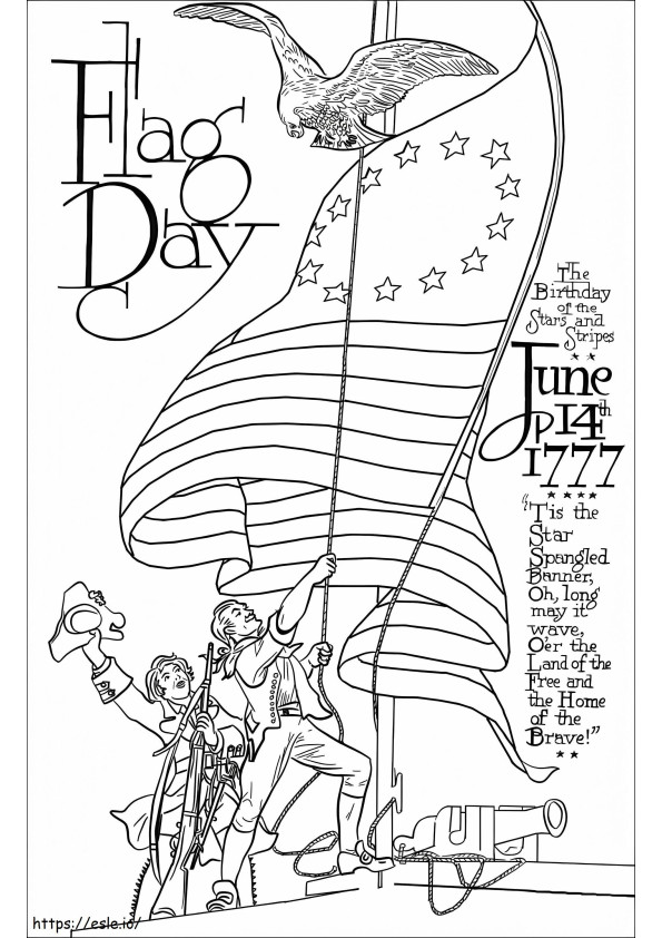 Flag Day 4 coloring page