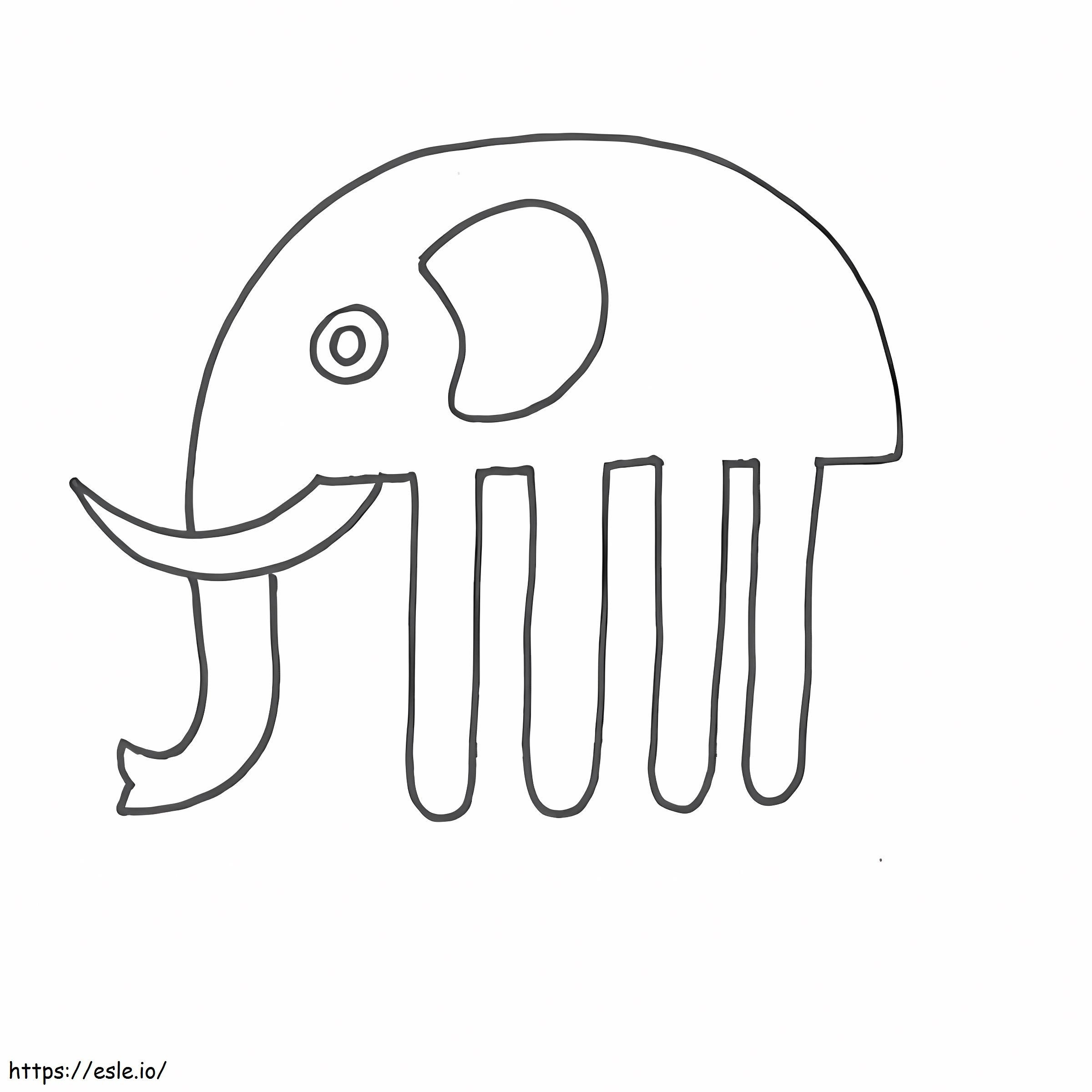 Coloriage Éléphant Facile à imprimer dessin