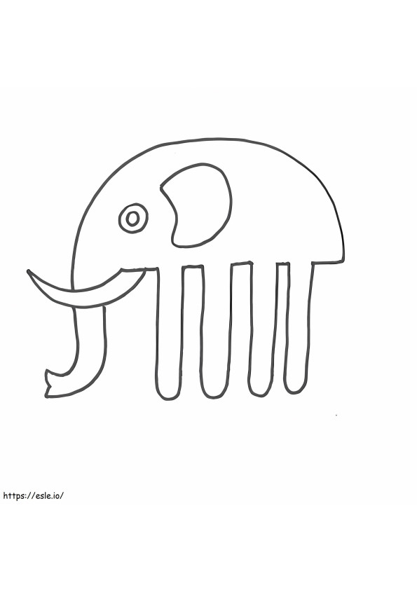 Elephant Facile de colorat