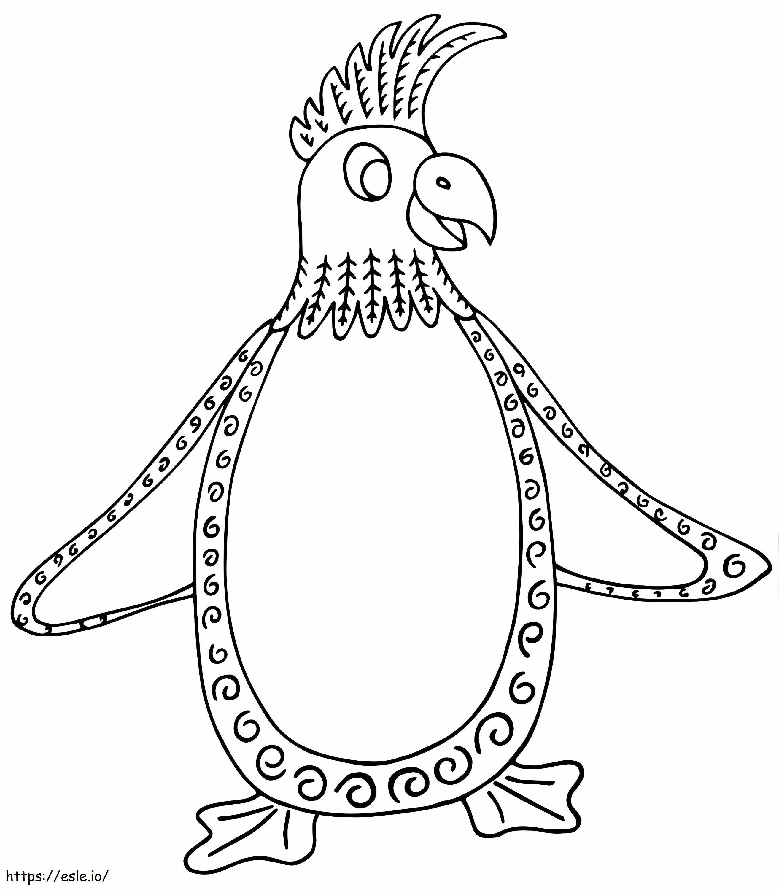 Coloriage Pingouin Alebrijes à imprimer dessin