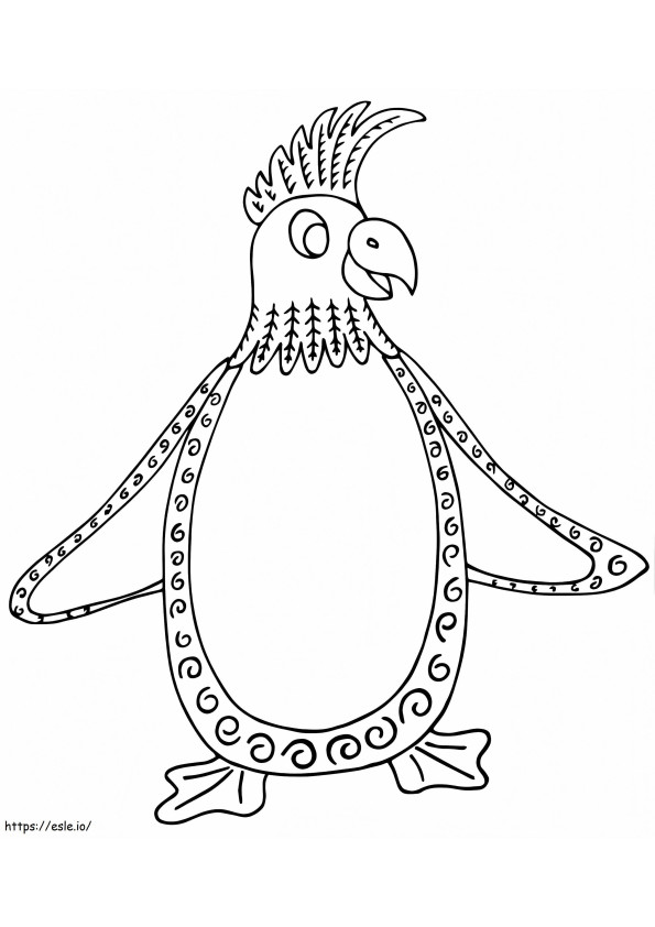 Pingviini Alebrijes värityskuva