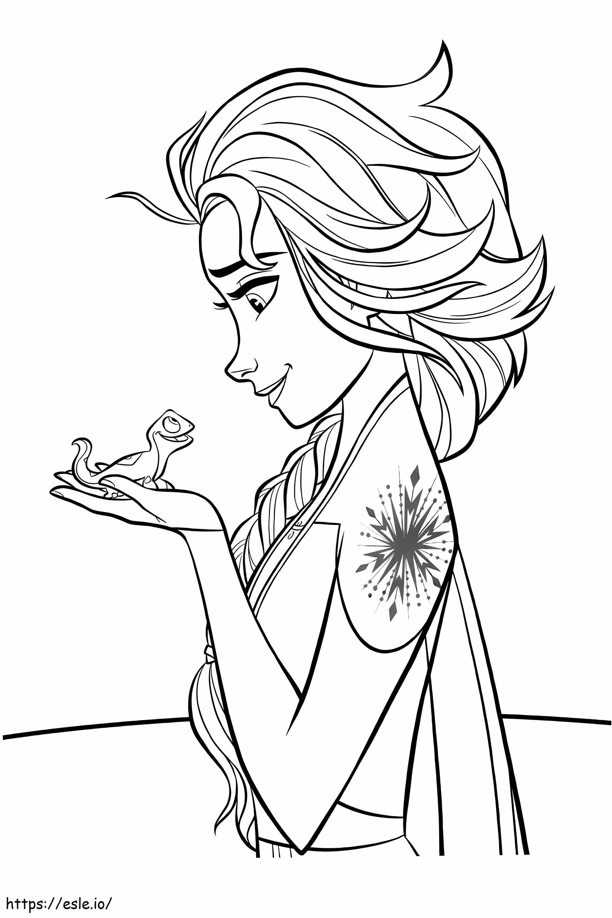 Bruni And Elsa coloring page