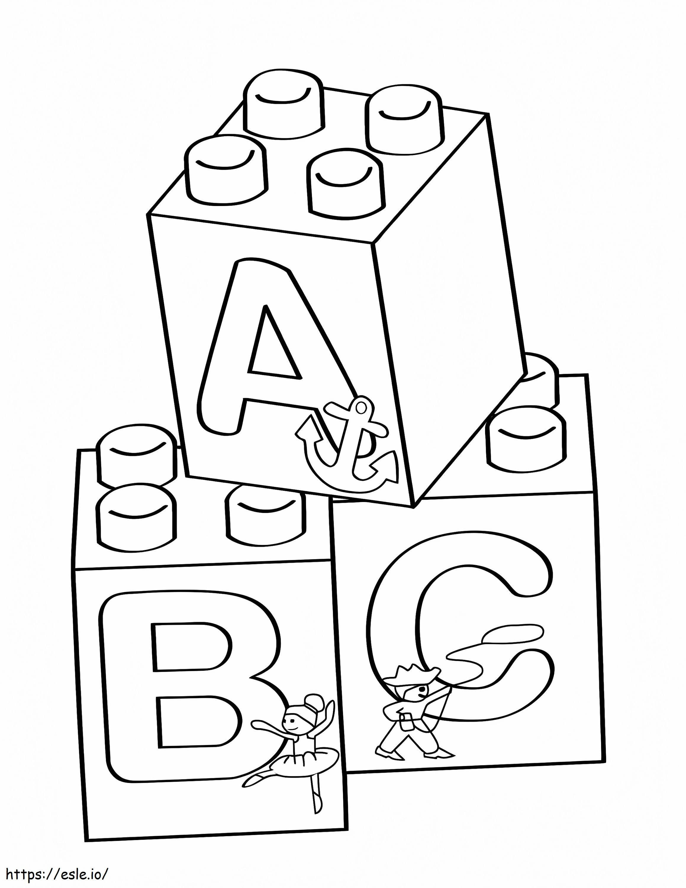 Coloriage Brique ABC à imprimer dessin