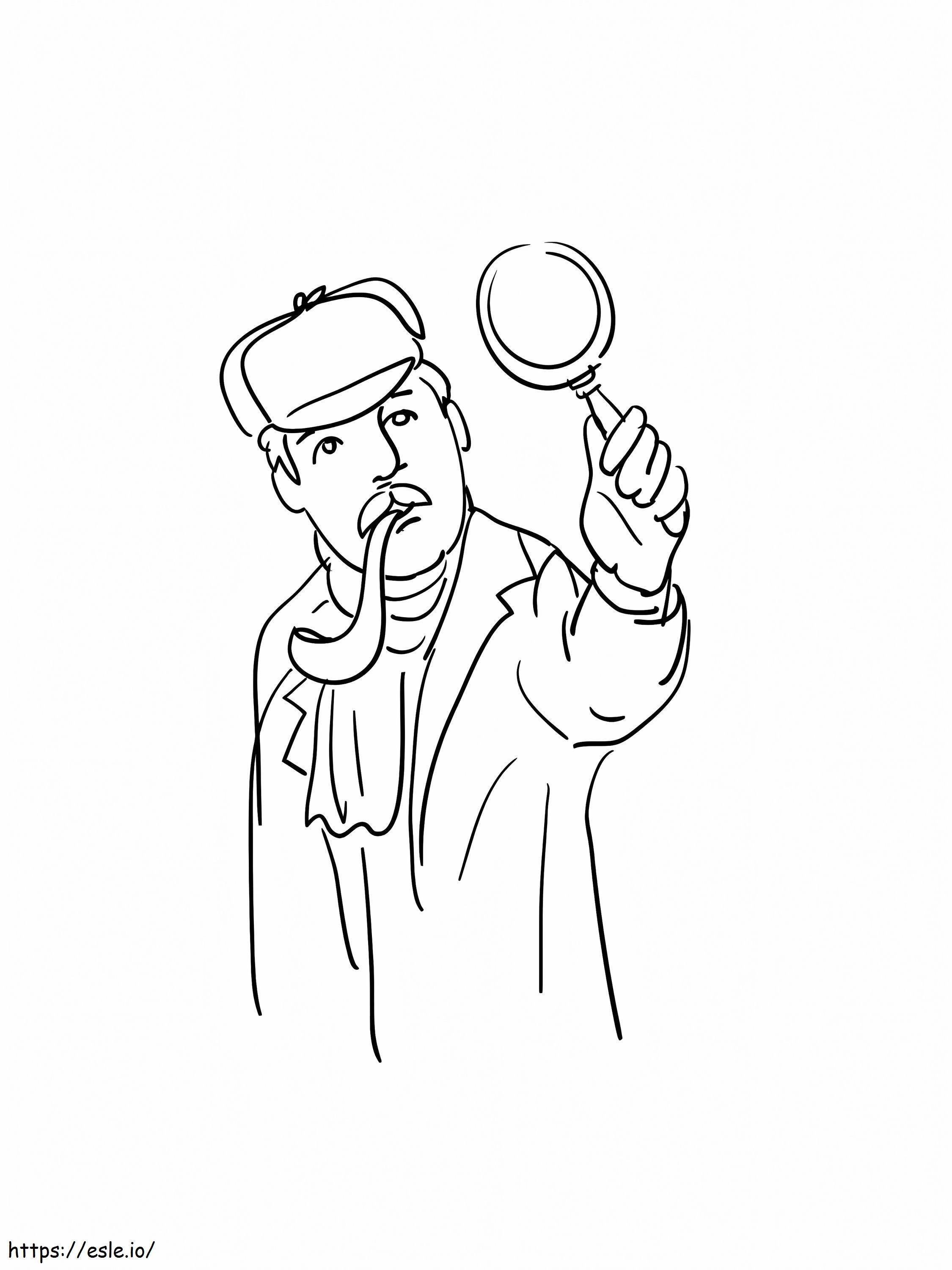 An Old Detective coloring page